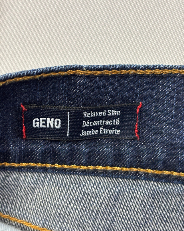 True Religion Blue Geno Relaxed Slim Patched Jeans