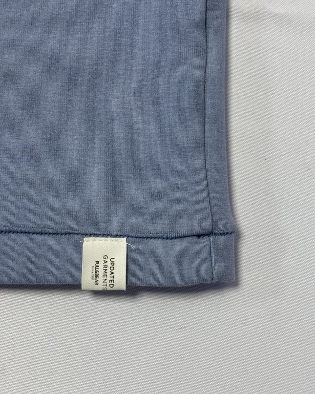 Pull & Bear Blue Relaxed Fit Embossed Graphic T-Shirt