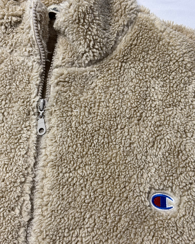 New Mission Beige Sherpa Fleece Zip-Up Jacket