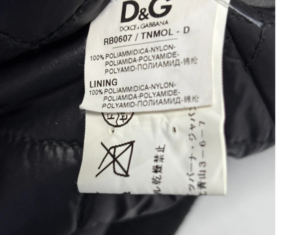 D&G Men's Black Quilted Bomber Jacket