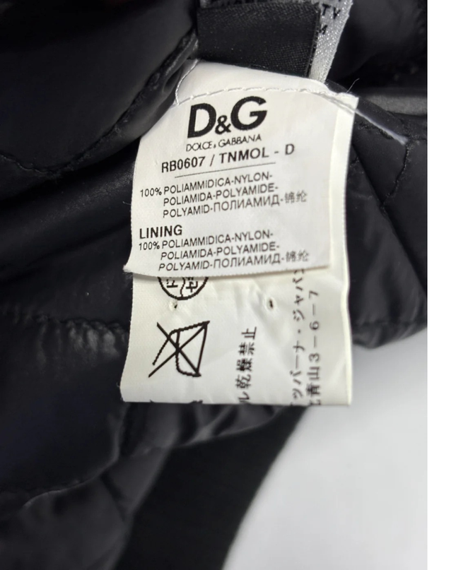 D&G Men's Black Quilted Bomber Jacket