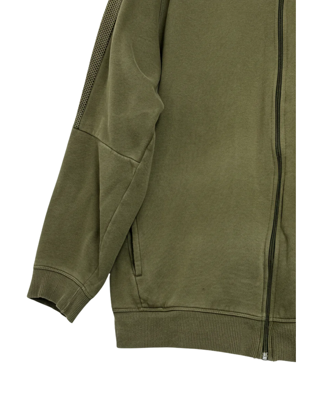 Puma Olive Green Mesh-Detail Full-Zip Track Jacket