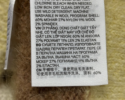 H&M Brown and Yellow Striped Mohair Blend Sweater