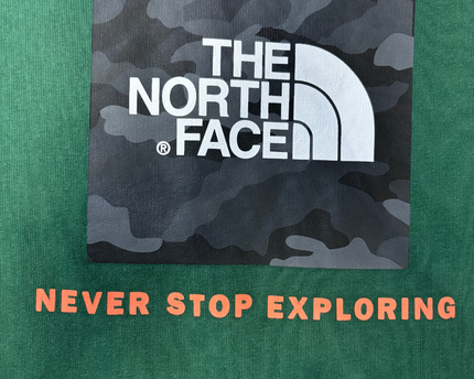 The North Face Green Graphic Box Logo Youth Crewneck Sweatshirt