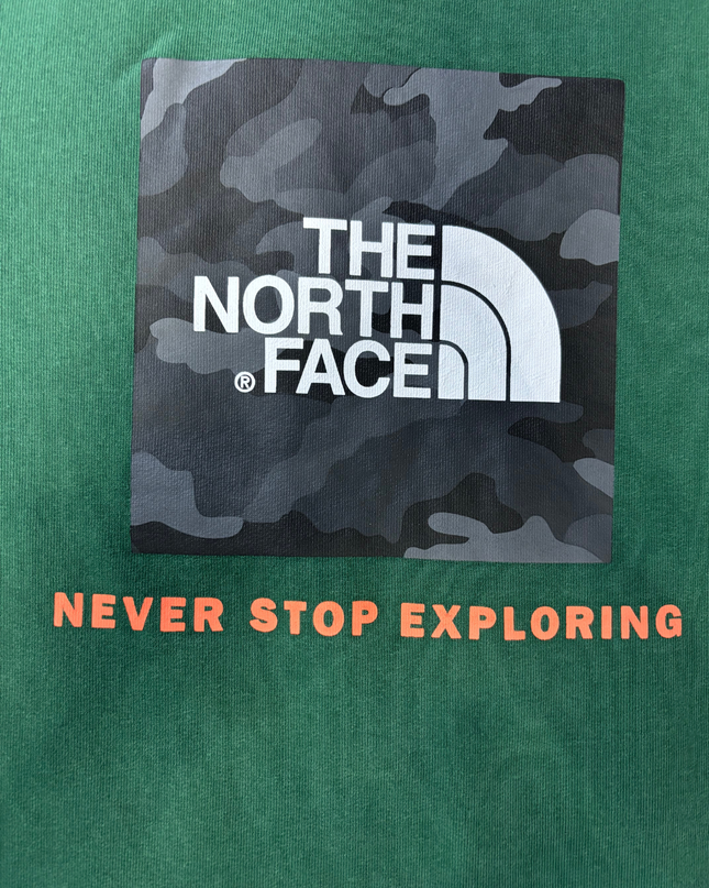 The North Face Green Graphic Box Logo Youth Crewneck Sweatshirt