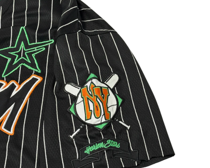 FB SISTER Black Harlem Stars Graphic Pinstripe Jersey