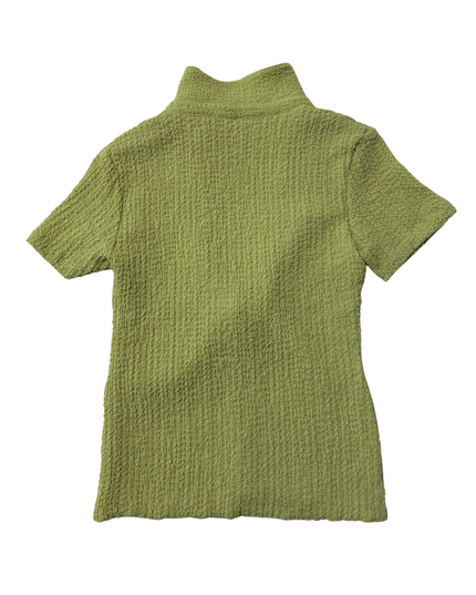 Third Form Green Textured Knot Front Top