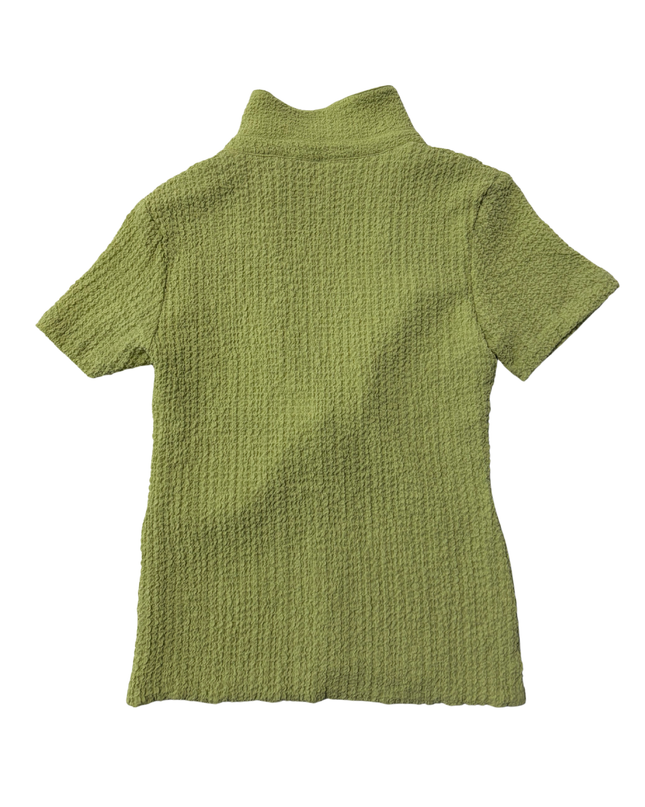 Third Form Green Textured Knot Front Top