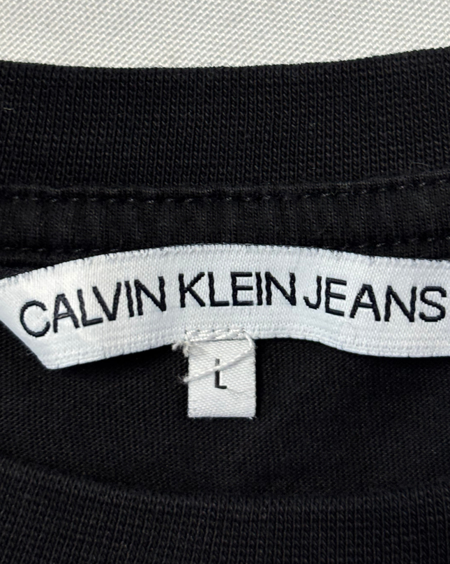 Calvin Klein Jeans Black Logo Graphic Crop Top