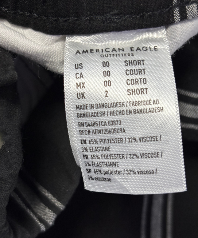 American Eagle Black Plaid Tapered Drawstring Pants