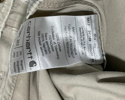 Carhartt Beige Rugged Long Sleeve Work Shirt