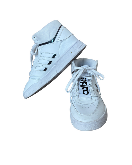 Adidas Hoops 2.0 Mid Basketball-Inspired Sneakers | White & Black | EU 43.5