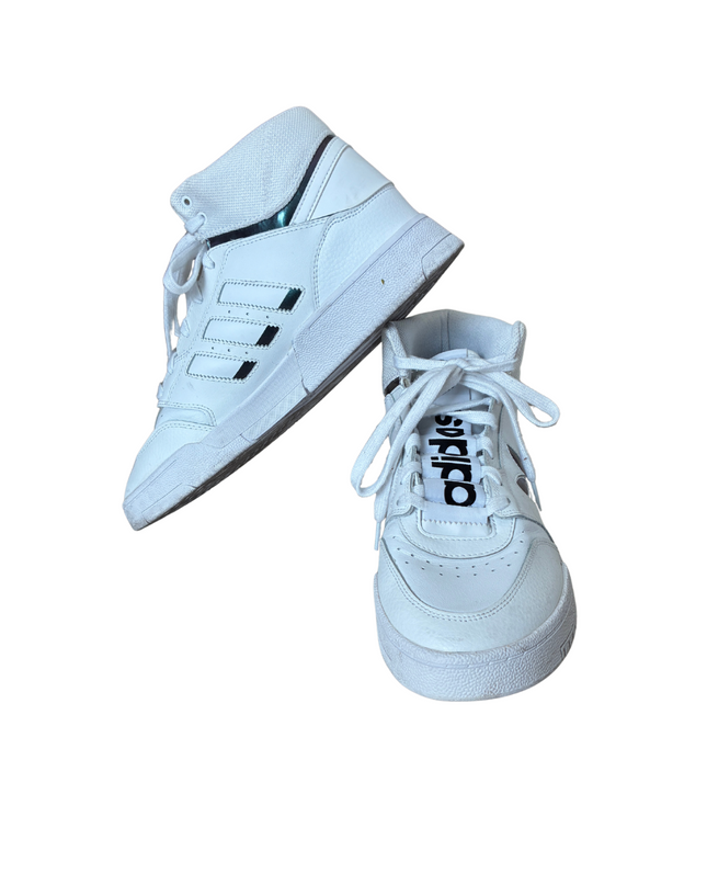 Adidas Hoops 2.0 Mid Basketball-Inspired Sneakers | White & Black | EU 43.5