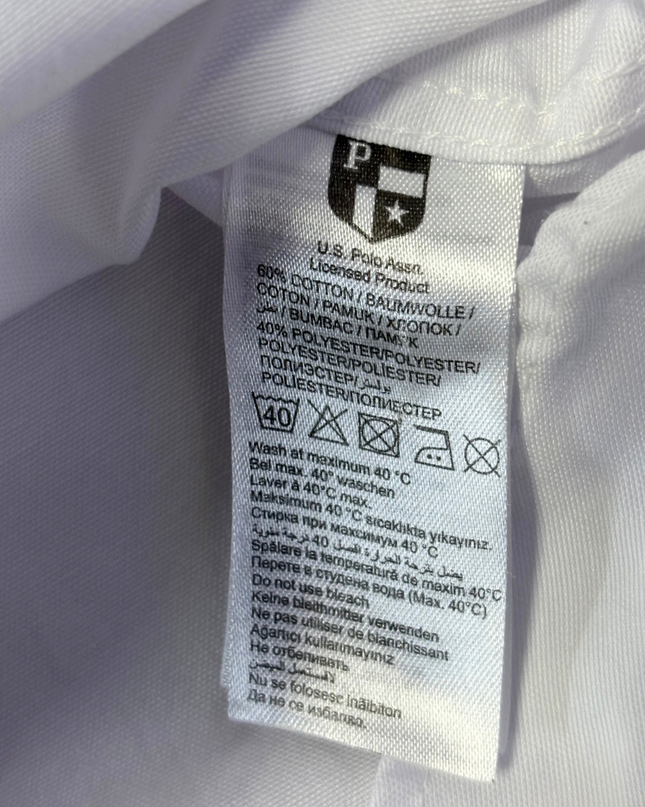 U.S. Polo Assn. White Slim Fit Long-Sleeve Button-Down Shirt