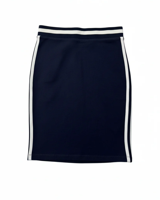 Adidas Navy Blue 3-Stripe Sporty Pencil Skirt