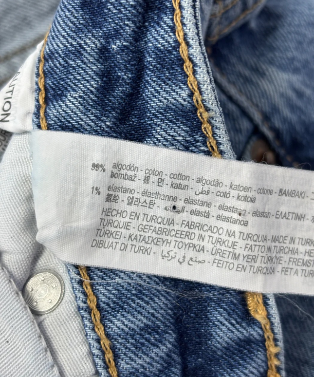 Zara Blue High-Waisted Straight Leg Jeans