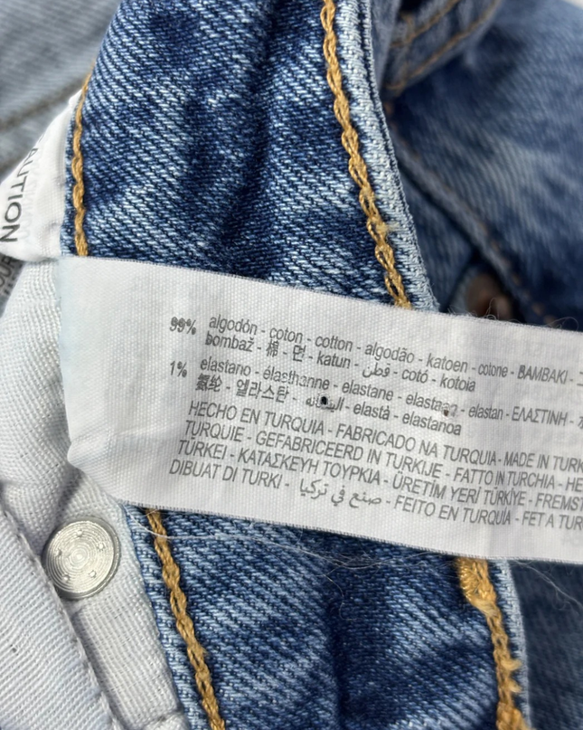 Zara Blue High-Waisted Straight Leg Jeans