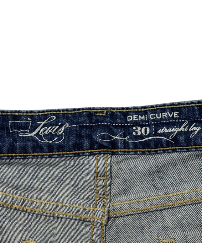 Levi's Blue Demi Curve Straight Leg Jeans