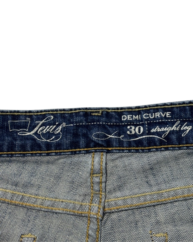 Levi's Blue Demi Curve Straight Leg Jeans