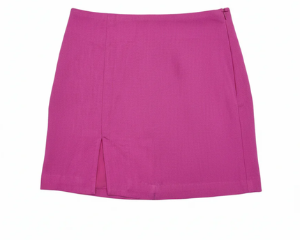 H&M Pink Textured Mini Skirt with Side Slit