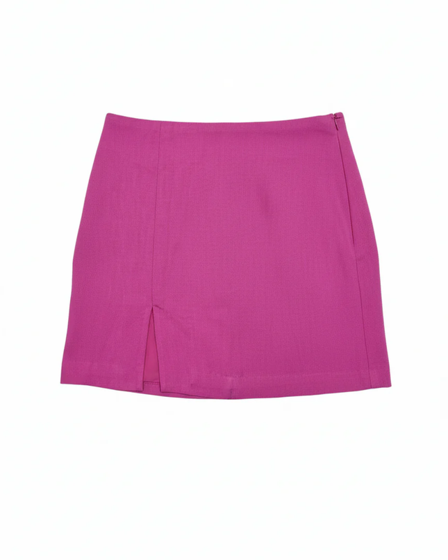 H&M Pink Textured Mini Skirt with Side Slit