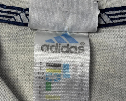 Adidas Grey Short Sleeve Striped Shoulder Sports Polo