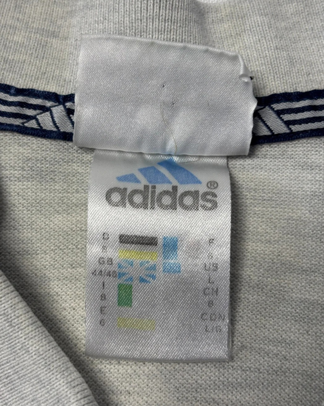 Adidas Grey Short Sleeve Striped Shoulder Sports Polo