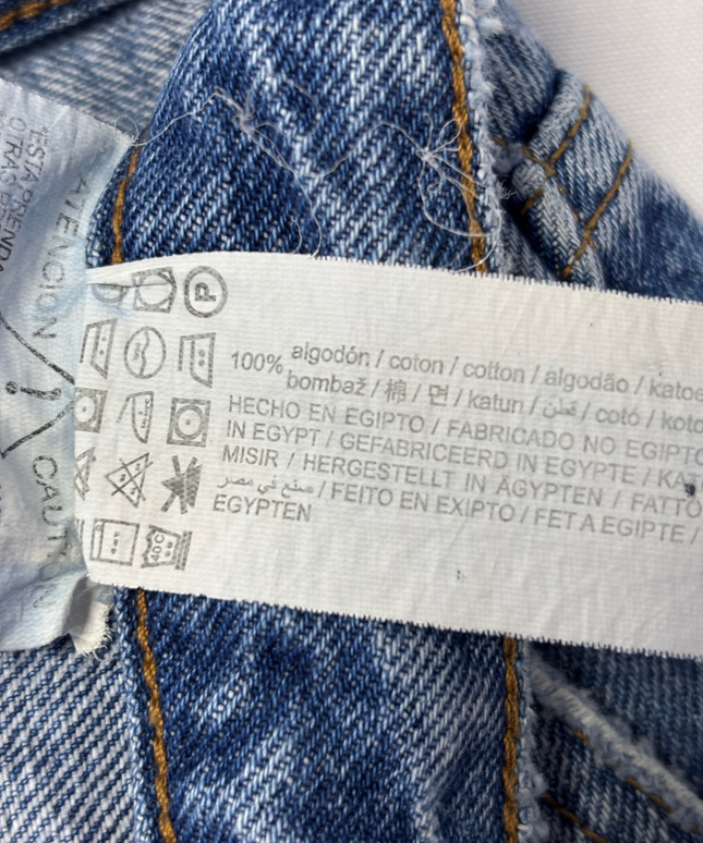 Pull & Bear Blue Carpenter Utility Wide Leg Jeans