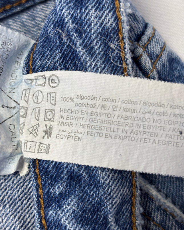 Pull & Bear Blue Carpenter Utility Wide Leg Jeans