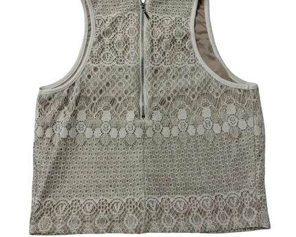 Bar III White Lace Sleeveless Crop Top
