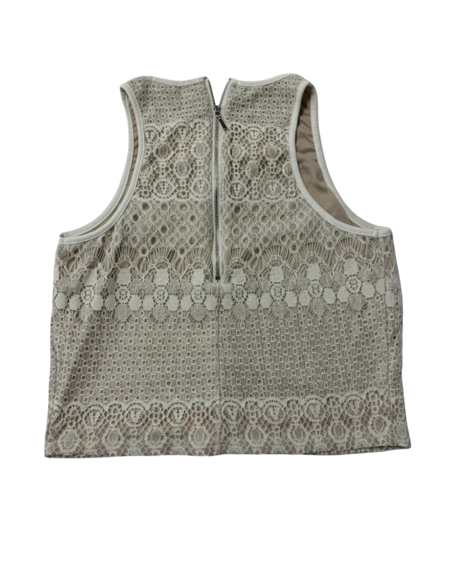 Bar III White Lace Sleeveless Crop Top