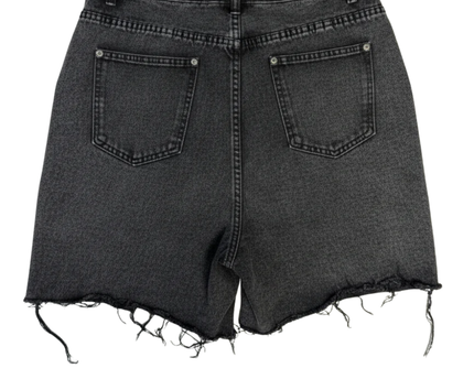 PrettyLittleThing Grey Acid Wash Denim Cut-Off Shorts