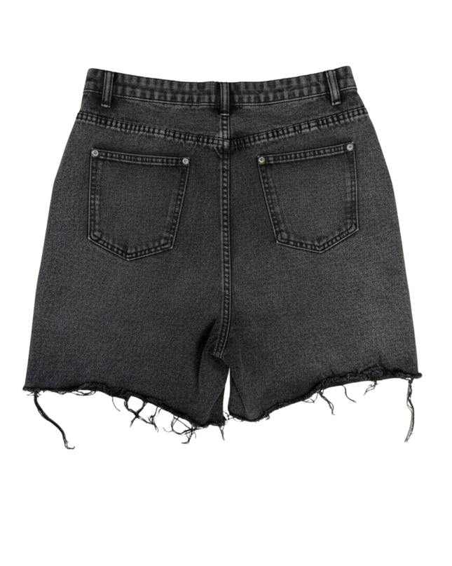 PrettyLittleThing Grey Acid Wash Denim Cut-Off Shorts