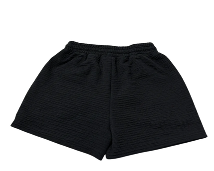 Alo Yoga Black Textured Drawstring Shorts