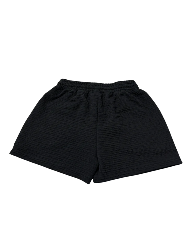 Alo Yoga Black Textured Drawstring Shorts