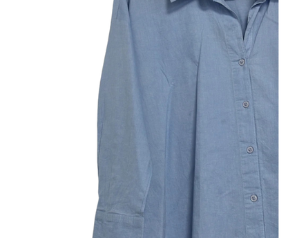 Bebe Blue Long-Sleeved Cotton Button-Down Shirt