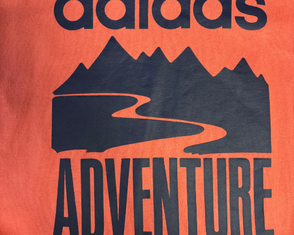 Adidas Red Adventure Mountain Graphic Tee