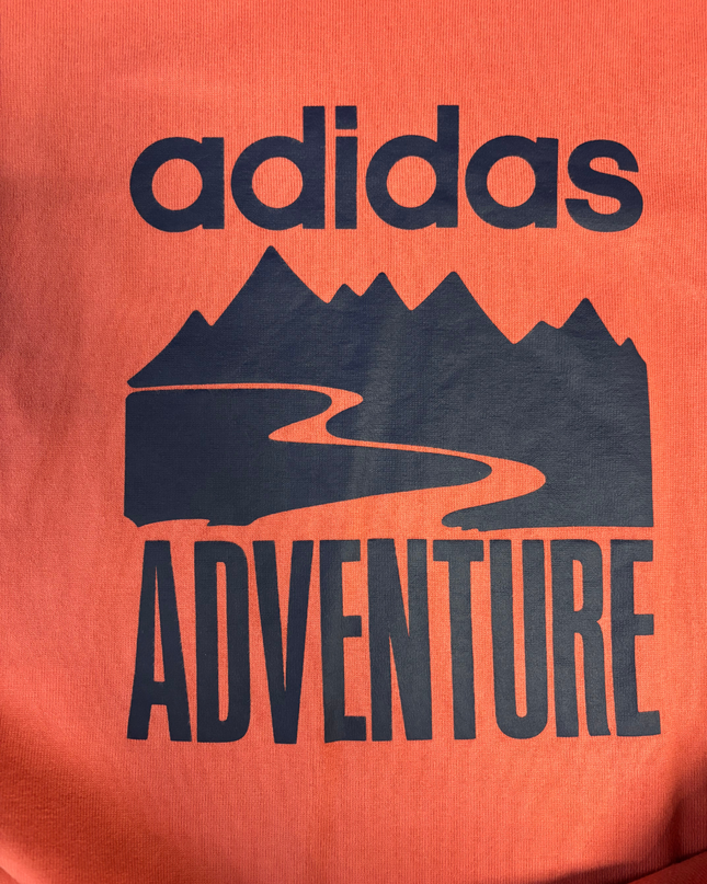 Adidas Red Adventure Mountain Graphic Tee