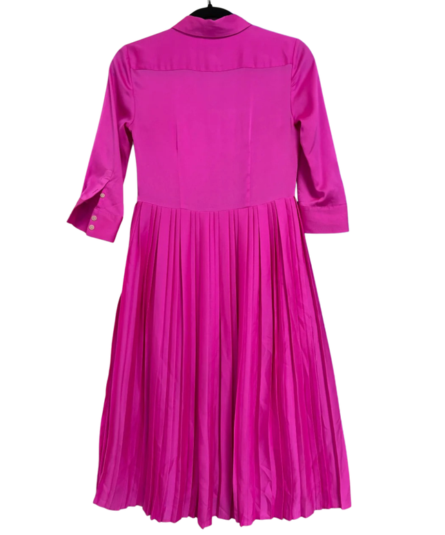 Banana Republic Pink Pleated Midi Shirt Dress