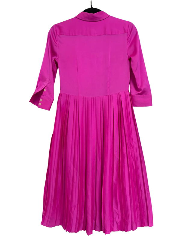 Banana Republic Pink Pleated Midi Shirt Dress