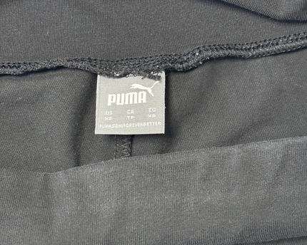 Puma Black High-Waist Logo Print Biker Shorts - XS | Waist: 24"