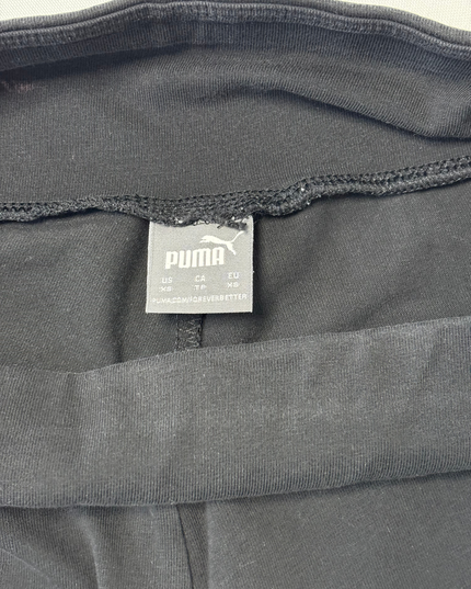 Puma Black High-Waist Logo Print Biker Shorts - XS | Waist: 24"