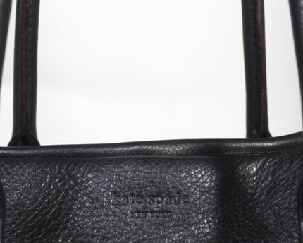 Kate Spade Black Pebbled Leather Drawstring Tote Bag