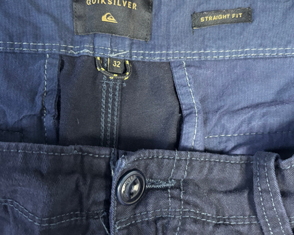 Quiksilver Navy Blue Straight Fit Cargo Shorts