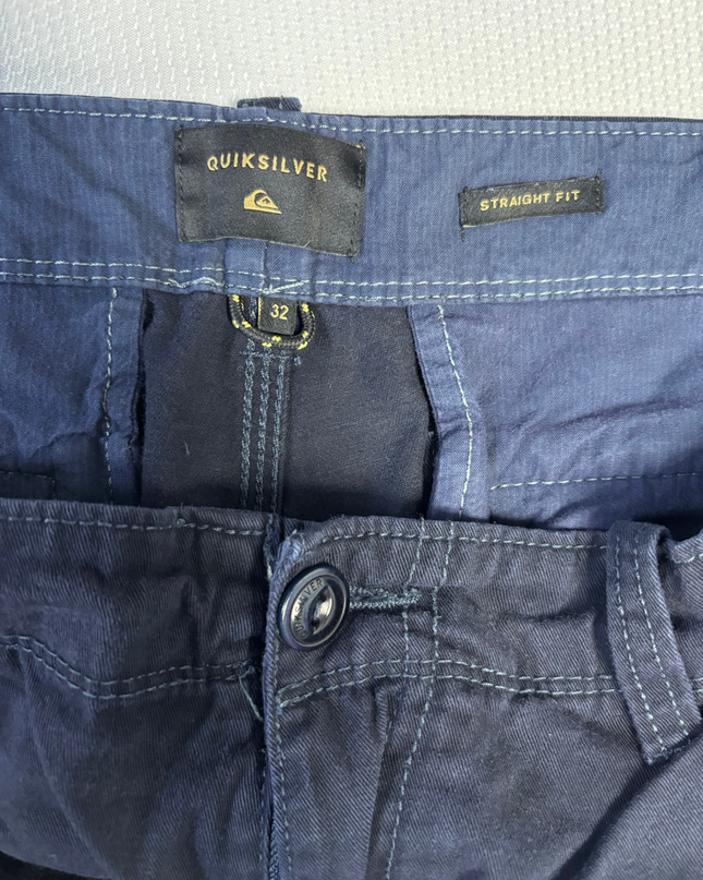 Quiksilver Navy Blue Straight Fit Cargo Shorts