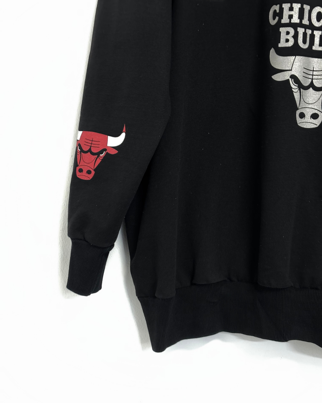 Defacto Black NBA Chicago Bulls Graphic Sweatshirt