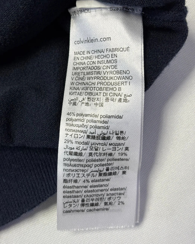 Calvin Klein Men's Classic Navy Blue Crewneck Knit Sweater