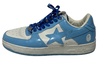 BAPE Blue Patent Leather Bape Sta Low-Top Sneakers