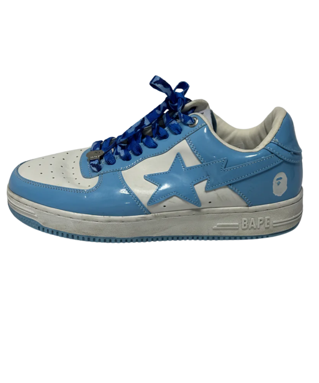 BAPE Blue Patent Leather Bape Sta Low-Top Sneakers