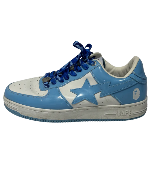 BAPE Blue Patent Leather Bape Sta Low-Top Sneakers